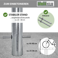 Fahrradanlehnbügel 115 x 53 cm Stahl feuerverzinkt Ø 60 mm Einbetonieren Fahrradständer Parker Typ O