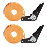 2x Spanngurt mit Ratsche 6m einteilig 800kg 0,8t orange