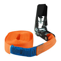 4x Spanngurt mit Ratsche 6m einteilig 800kg 0,8t orange