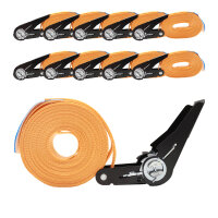 10x Spanngurt mit Ratsche 6m einteilig 800kg 0,8t orange