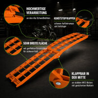 TRUTZHOLM 1x Auffahrrampe klappbar 180 cm Traglast 340 kg Alu Riffelstab Verladerampe orange