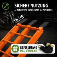 TRUTZHOLM 1x Auffahrrampe klappbar 180 cm Traglast 340 kg Alu Riffelstab Verladerampe orange