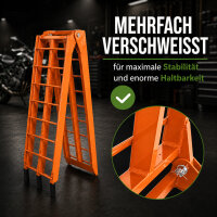 TRUTZHOLM 1x Auffahrrampe klappbar 180 cm Traglast 340 kg Alu Riffelstab Verladerampe orange