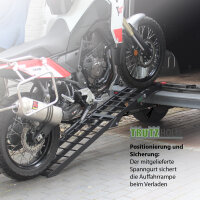 TRUTZHOLM 1 x Auffahrrampe klappbar 180 cm Traglast 340 kg Alu schwarz Riffelstab Verladerampe