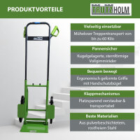 Treppensackkarre klappbar höhenverstellbar große Ladefläche 113 cm Höhe Stahl Treppensteiger