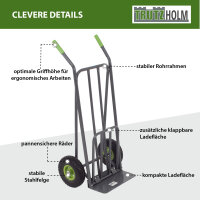 Paketkarre mit extra Ladefläche 42 cm Traglast 250 kg Stahlrahmen klappbar Stapelkarre Sackkarre