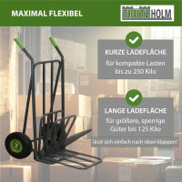 Paketkarre mit extra Ladefläche 42 cm Traglast 250 kg Stahlrahmen klappbar Stapelkarre Sackkarre