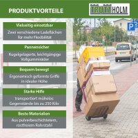 Paketkarre mit extra Ladefläche 42 cm Traglast 250 kg Stahlrahmen klappbar Stapelkarre Sackkarre
