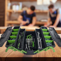 Werkzeugkiste 48x24x21 cm Kunststoff Griffe klappbar aus Stahl Werkzeugkasten Toolbox Organizer leer