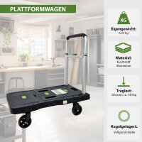 Plattformwagen klappbar Traglast 150 kg 3-fach höhenverstellbarer Griff Vollgummiräder
