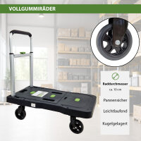 Plattformwagen klappbar Traglast 150 kg 3-fach höhenverstellbarer Griff Vollgummiräder