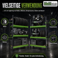 Industrieregal Milo 200x190x60 cm steckbar, erweiterbar 4 Ebenen 4 Tonnen Schwerlastregal Lagerregal