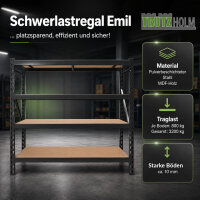 Schwerlastregal Emil 180x190x60 cm 3200 kg aus Stahl Stecksystem 4 Fachböden Pickregal Lagerregal