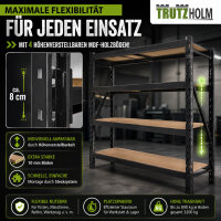 Schwerlastregal Emil 180x190x60 cm 3200 kg aus Stahl Stecksystem 4 Fachböden Pickregal Lagerregal