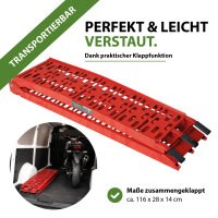 TRUTZHOLM 1x Auffahrrampe klappbar 228 cm Traglast 340 kg Alu gelocht Rampe Motorradrampe rot