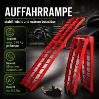 TRUTZHOLM 1x Auffahrrampe klappbar 180 cm Traglast 340 kg Alu Riffelstab Verladerampe in rot