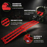 TRUTZHOLM 1x Auffahrrampe klappbar 180 cm Traglast 340 kg Alu Riffelstab Verladerampe in rot