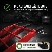 TRUTZHOLM 1x Auffahrrampe klappbar 180 cm Traglast 340 kg Alu Riffelstab Verladerampe in rot
