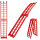 TRUTZHOLM 1x Auffahrrampe klappbar 180 cm Traglast 340 kg Alu Riffelstab Verladerampe in rot