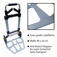 Klappkarre XL Sackkarre klappbar Teleskopgriff bis 115 cm und großer Ladefläche Tragkraft 150 kg