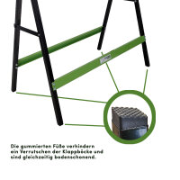 Klappbock Sägebock Arbeitsbock klappbar 2er Set Traglast 200 kg/Paar Gerüstbock