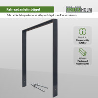 Fahrradanlehnbügel 116,5x77 cm Flachstahl 13 mm Anthrazit Einbetonieren Fahrradständer Parker Typ U