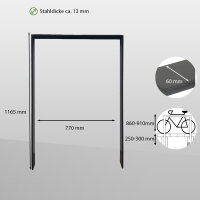 Fahrradanlehnbügel 116,5x77 cm Flachstahl 13 mm Anthrazit Einbetonieren Fahrradständer Parker Typ U