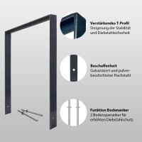 Fahrradanlehnbügel 116,5x77 cm Flachstahl 13 mm Anthrazit Einbetonieren Fahrradständer Parker Typ U