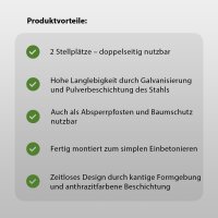 Fahrradanlehnbügel 116,5x77 cm Flachstahl 13 mm Anthrazit Einbetonieren Fahrradständer Parker Typ U