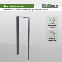 Fahrradanlehnbügel 119 x 39 cm Flachstahl 13 mm Anthrazit  Einbetonieren Anlehnbügel  Parker Typ U