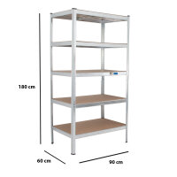 2x Schwerlastregal 180x90x60cm Lagerregal Werkstattregal Weitspannregal Traglast je 875 kg