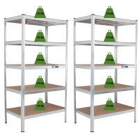 2x Schwerlastregal 180x90x60cm Lagerregal Werkstattregal Weitspannregal Traglast je 875 kg