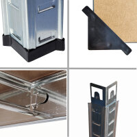 4x Schwerlastregal 180x90x60cm Lagerregal Werkstattregal Weitspannregal Traglast 875 kg