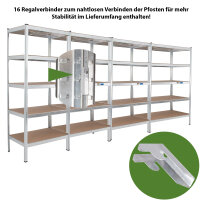4x Schwerlastregal 180x90x60cm Lagerregal Werkstattregal Weitspannregal Traglast 875 kg