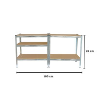 4x Schwerlastregal 180x90x60cm Lagerregal Werkstattregal Weitspannregal Traglast 875 kg