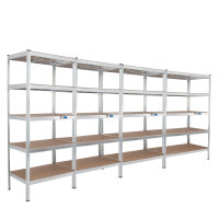 4x Schwerlastregal 180x90x60cm Lagerregal Werkstattregal Weitspannregal Traglast 875 kg