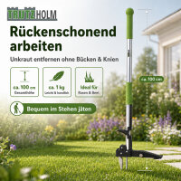 Unkrautstecher Löwenzahnentferner Unkrautentferner 100 cm Länge inkl. 4 Krallen Gartenhelfer