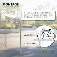 2 x Fahrradanlehnbügel 117 x 80 cm Edelstahl 13 mm Fahrradständer Anlehnständer Parker Typ U