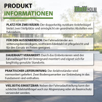 2 x Fahrradanlehnbügel 117 x 80 cm Edelstahl 13 mm Fahrradständer Anlehnständer Parker Typ U