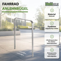 5 x Fahrradanlehnbügel 117 x 80 cm Edelstahl 13 mm Fahrradständer Anlehnständer Parker Typ U