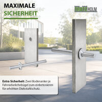 5 x Fahrradanlehnbügel 117 x 80 cm Edelstahl 13 mm Fahrradständer Anlehnständer Parker Typ U