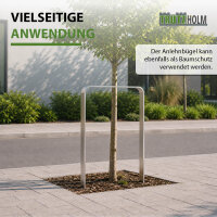 TRUTZHOLM 5x Fahrradanlehnbügel 117x80 cm massiver Edelstahl 12 mm