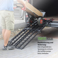 TRUTZHOLM 2x Auffahrrampe klappbar 180 cm Traglast 680 kg Alu schwarz Verladerampe geriffelt