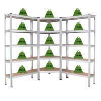 Regalsystem 3-teilig - 1x Eckregal 180x75x75x30x30 cm & 2x Lagerregal 180x90x30 cm 2625 kg