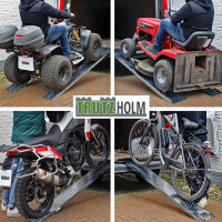 TRUTZHOLM 2x Auffahrrampe 180 cm Tragkraft 400 kg Stahl profiliert Verladerampe Rampe grau