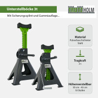 Unterstellbock 2 Stück, 3 Tonnen Traglast pro Stütze Höhe von 300 - 430 mm