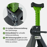 Unterstellbock 2 Stück, 3 Tonnen Traglast pro Stütze Höhe von 300 - 430 mm