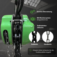 Kettenzug triangel 1t Tragkraft - 3m Hubhöhe - Doppelbremse HSC Flaschenzug Hebezug Seilzug