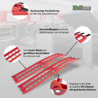 TRUTZHOLM 2x Auffahrrampe klappbar 180 cm Traglast 680 kg Alu geriffelt Verladerampe rot