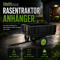 Rasentraktor Anhänger Kippanhänger 300 kg kippbar mit Kupplung